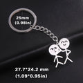 Funny Middle Finger Stickman Keychain 2026 Cute Trend School Bag Car Key Pendant Couple New Trinket Gift Keyring